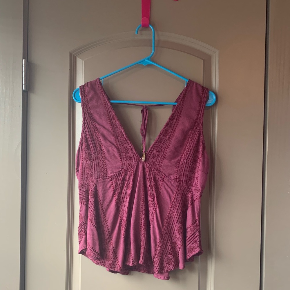 FP Embroidered Sleeveless V-neck